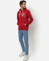 Shop Men's Red Peace Typography Hooded Sweatshirt-Full