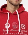 Shop Men's Red Peace Typography Hooded Sweatshirt