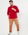 Shop Men's Red Plus Size Henley T-shirt-Full