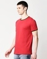 Shop Men's Red Plus Size Round Neck Varsity T-shirt-Design
