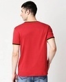 Shop Men's Red Plus Size Round Neck Varsity T-shirt-Full