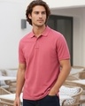 Shop Men's Dusty Pink Polo T-shirt-Front