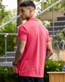 Shop Men's Pink Polo T-shirt-Full