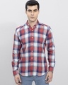 Shop Men's Red Portrait Checked Slim Fit Shirt-Front