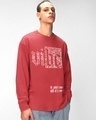 Shop Men's Red Positive Vibe Graphic Printed Oversized T-shirt-Front