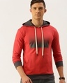 Shop Men's Red Printed Hoodie-Front