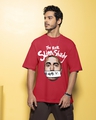 Shop Men's Red Real Slim Shady Graphic Printed Oversized T-shirt-Front