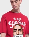 Shop Men's Red Real Slim Shady Graphic Printed Oversized T-shirt