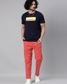 Shop Men's Red Relaxed Fit Trousers-Full