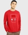Shop Men's Red Respawn Game Typography Oversized T-shirt-Front
