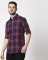 Shop Men's Red Slim Fit Casual Check Shirt-Full