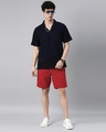 Shop Men's Red Slim Fit Cotton Shorts-Full