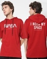 Shop Men's Red Spaced NASA Oversized Hoodie T-shirt-Front