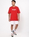 Shop Men's Red Spaced NASA Typography Oversized T-shirt