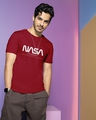 Shop Men's Red Spaced NASA Typography T-shirt-Front