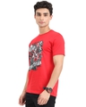 Shop Men's Red Spider Man Fighting Graphic Printed T-shirt-Full