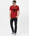 Shop Men's Red Spiderman Logo Marvel Official Cotton T-shirt-Full