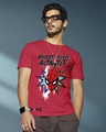 Shop Men's Red Spidey Sense Graphic Printed T-shirt-Front