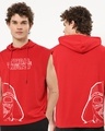 Shop Men's Red Star Wars Oversized Hoodie Vest-Front