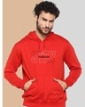 Shop Men's Red Stay Fearless Typography Hoodie-Front