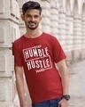 Shop Men's Red Stay Humble Hustle Hard Typography T-shirt-Front