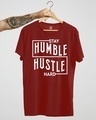 Shop Men's Red Stay Humble Hustle Hard Typography T-shirt-Full