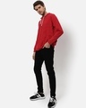 Shop Men's Red Striped Hooded Sweatshirt-Full