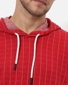 Shop Men's Red Striped Hooded Sweatshirt