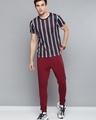 Shop Men's Red Striped Joggers-Full