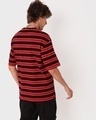 Shop Men's Red Striped Oversized T-shirt