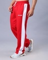 Shop Men's Red Striped Relaxed Fit Track Pants-Front