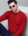 Shop Men's Red Striped Slim Fit T-shirt