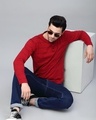 Shop Men's Red Striped Slim Fit T-shirt