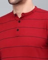 Shop Men's Red Striped Slim Fit T-shirt