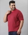 Shop Men's Red Striped Stylish Half Sleeve Casual T-shirt-Design