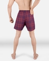 Shop Pack of 2 Men's Red Super Combed Cotton Checkered Boxer-Design
