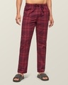 Shop Pack of 2 Men's Red Super Combed Cotton Checkered Pyjamas-Design