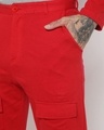 Shop Men's Red Tapered Fit Chinos-Full