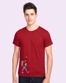 Shop Men's Red The Traveller Graphic Printed T-shirt-Front