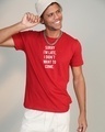 Shop Men's Red Sorry I'M Late Typographic T-shirt-Front