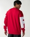 Shop Men's Red Typography Oversized Sweatshirt-Full