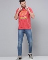 Shop Men's Red Typography Slim Fit T-shirt-Full