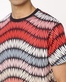 Shop Men's Red & White All Over Autumn Waves Printed T-shirt