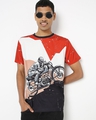 Shop Men's Red & White Bullet Rider Graphic Printed T-shirt-Full