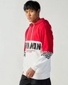 Shop Men's Red & White Graphic Printed Oversized Hoodies-Full