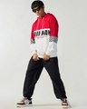 Shop Men's Red & White Graphic Printed Oversized Hoodies