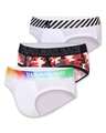 Shop Pack of 3 Men's Red & White Printed Cotton Briefs-Front