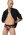 Shop Pack of 3 Men's Red & White Printed Cotton Briefs