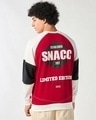 Shop Men's Red & White Typography Oversized Sweatshirt-Full