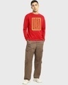 Shop Men's Red Work Hard Box Typography Oversized T-shirt-Design